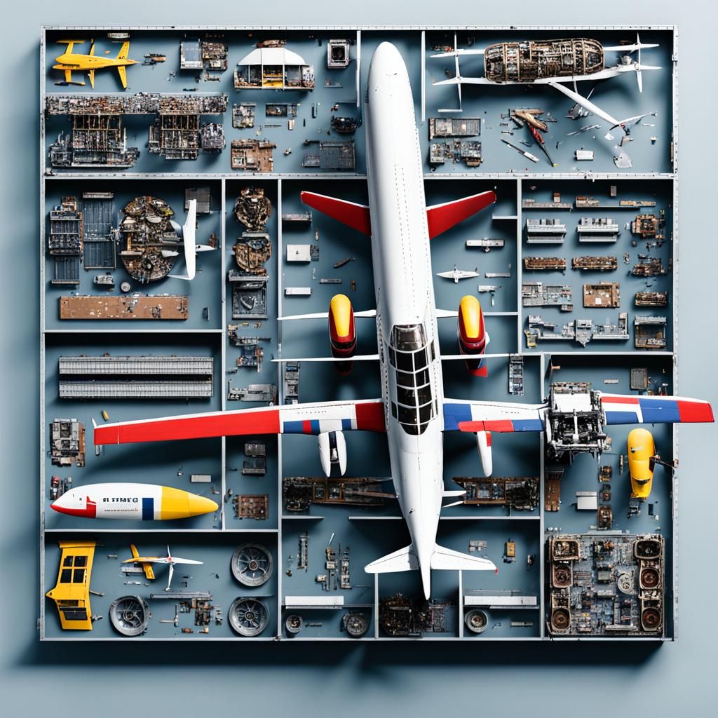Exploded View Diagram of an Airplane