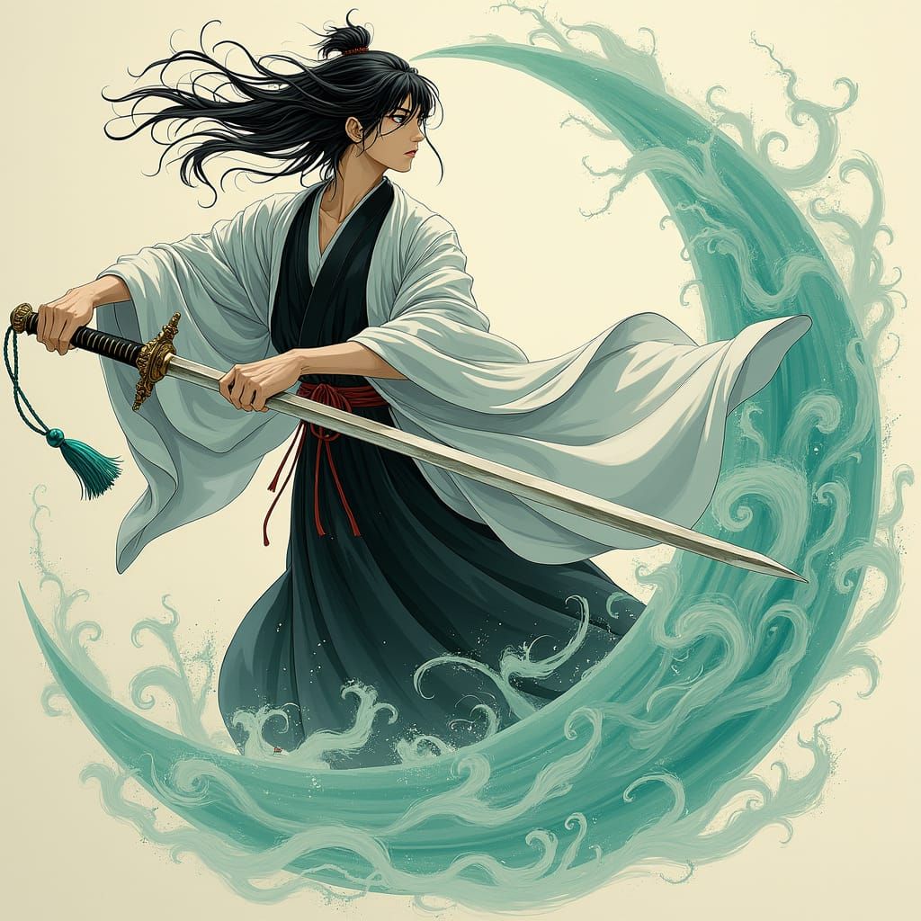 Shinigami Warrior with Crescent Moon Blade