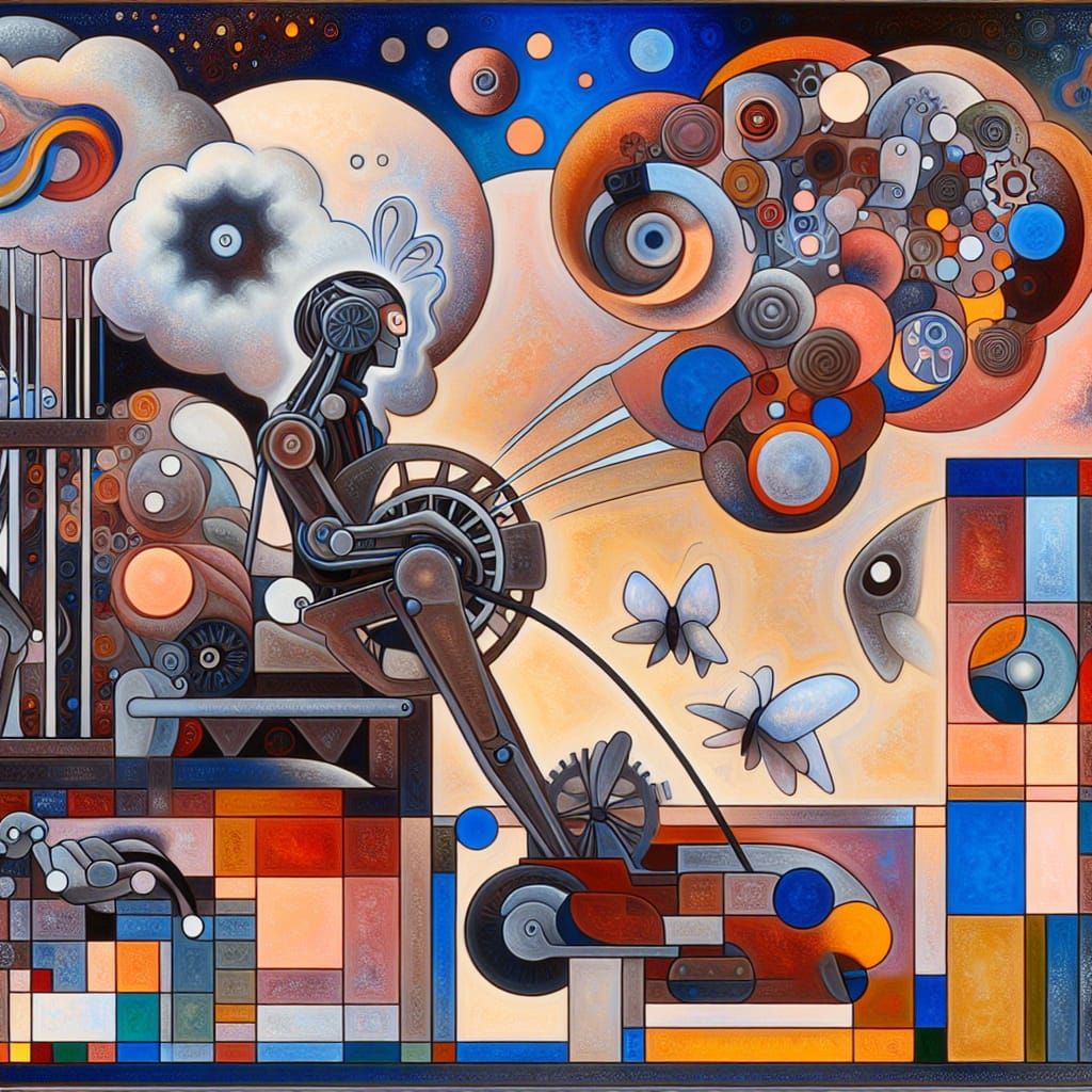 Dream-Powered Robots Performing Menial Tasks in Surreal Styl...