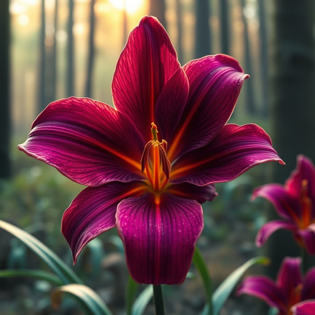 Purple Lily in Post-Apocalyptic Landscape
