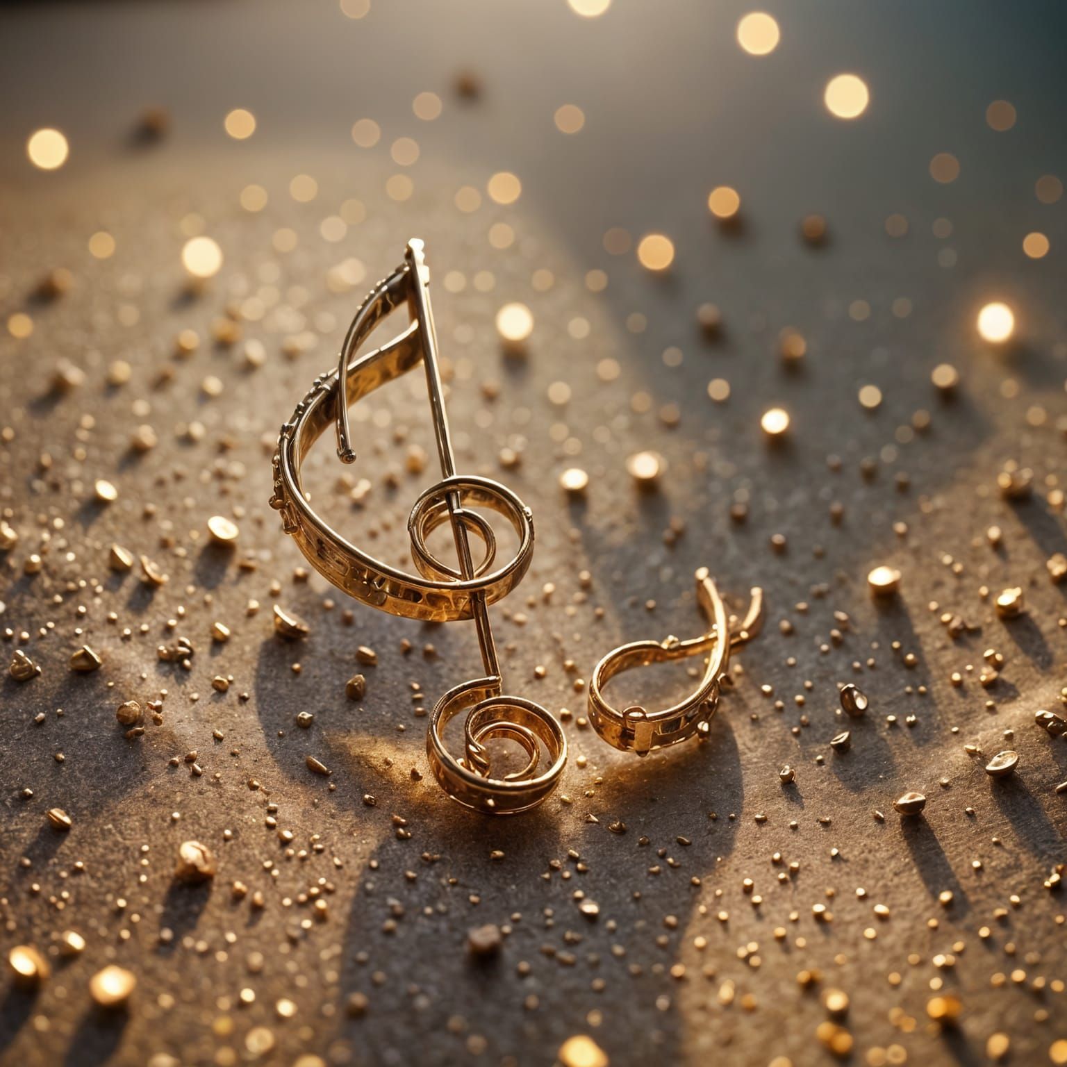 Cinematic Musical Notes with Film Grain Effect