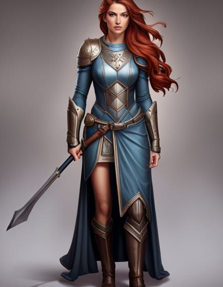 Auburn Haired Knight in Chainmail Armor