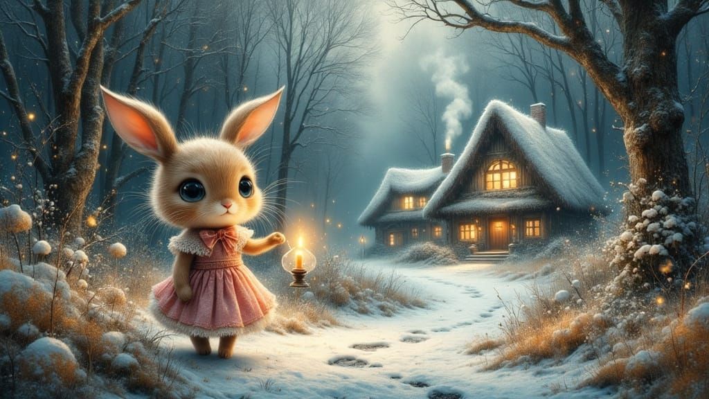 Whimsical Forest Fairy in Pastel Pink Gown with Shimmering E...