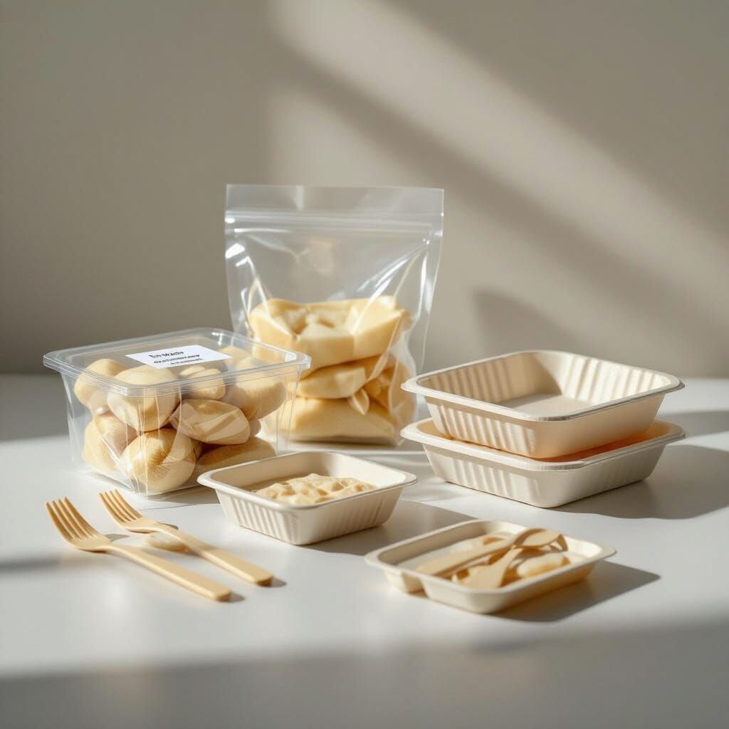 Biodegradable Cassava Bioplastic Products in Studio Lighting