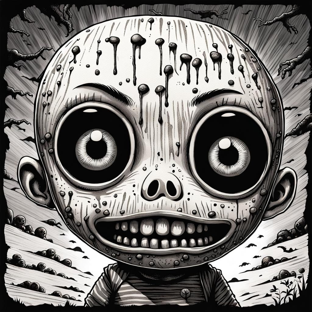 Terrifyingly Cute Dolls in J-Horror Manga Style