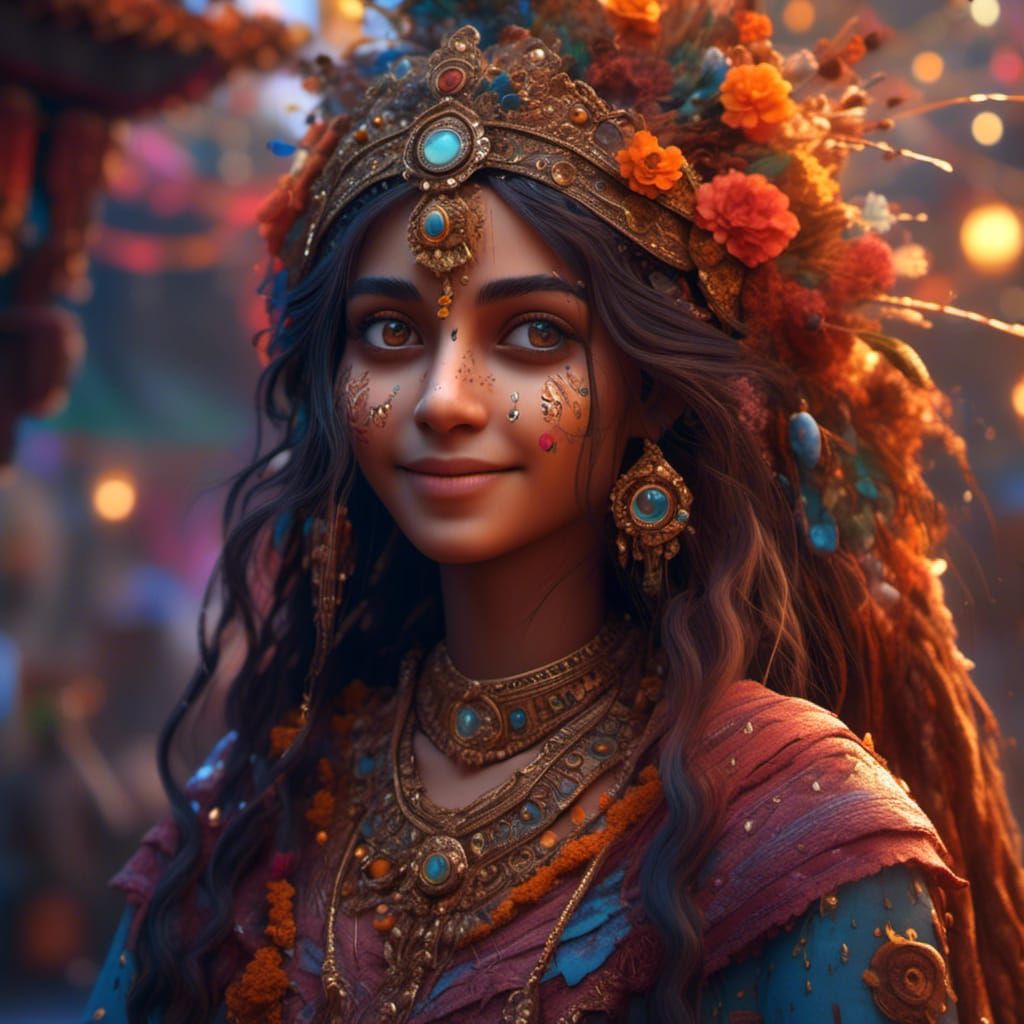 Cute Indian Girl with a Coy Smile