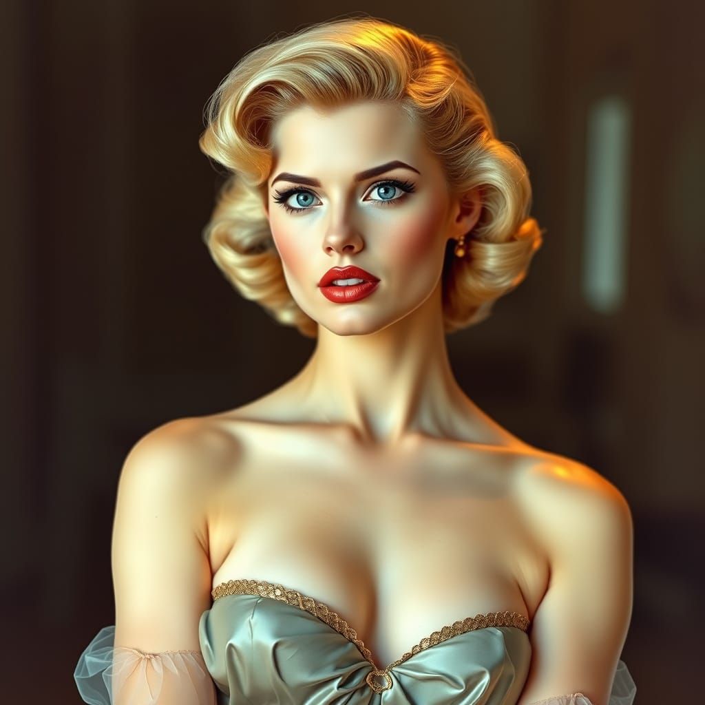 1950s Pin-Up with Transparent Neoclassical Layers