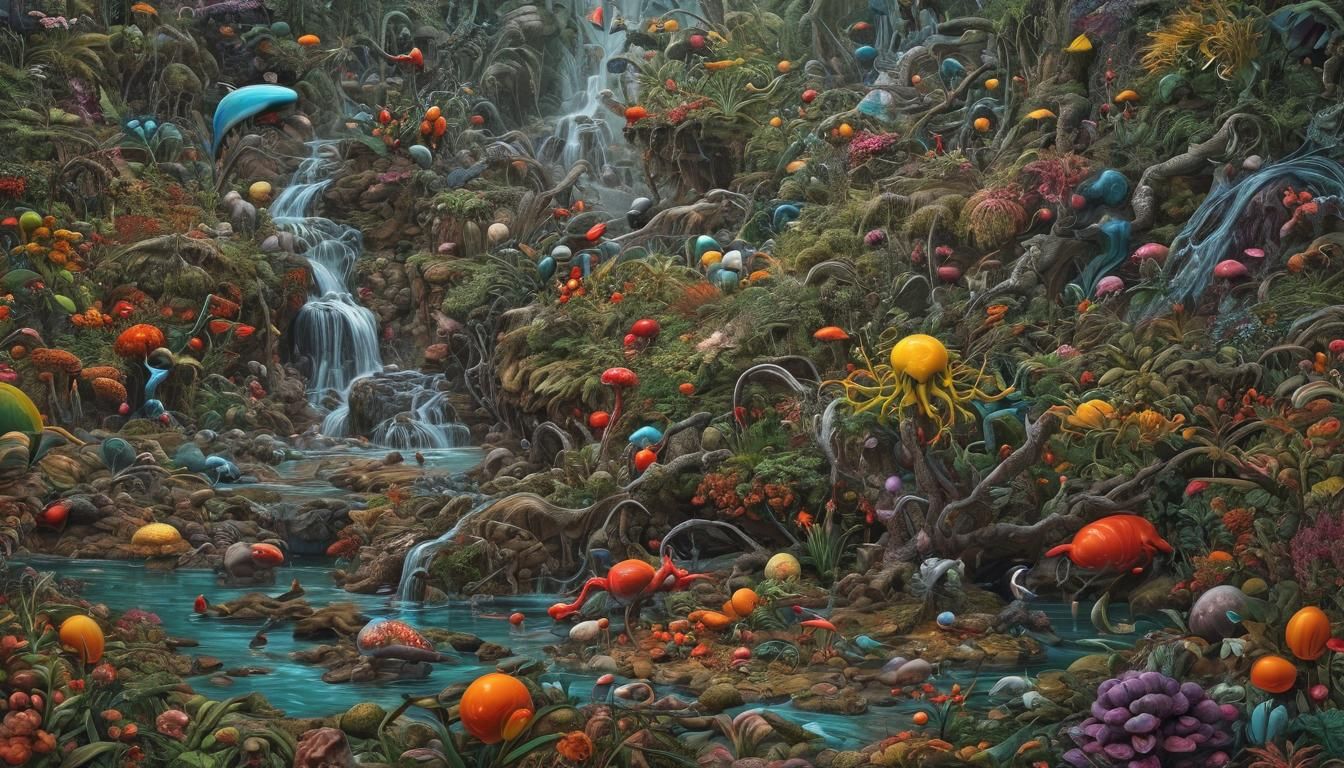 Surreal Nature: Hyperrealistic Digital Illustration