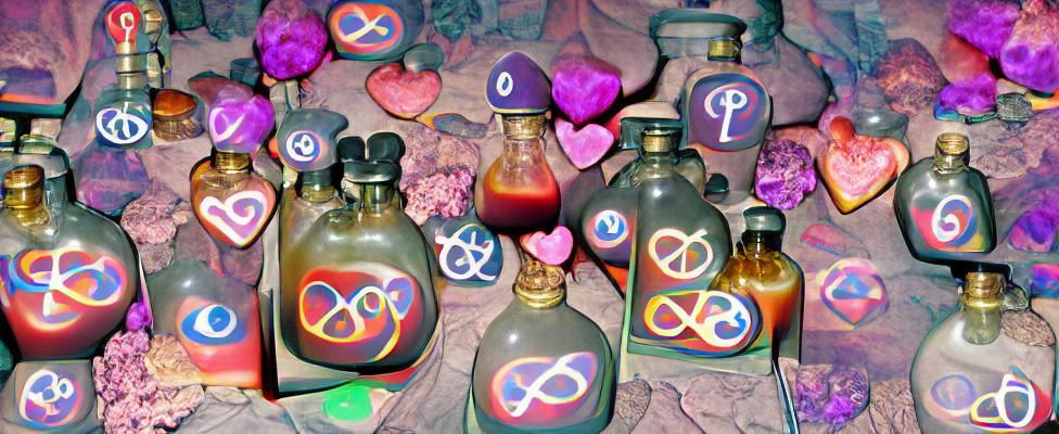 Psychedelic Love Potions with Infinite Symbols