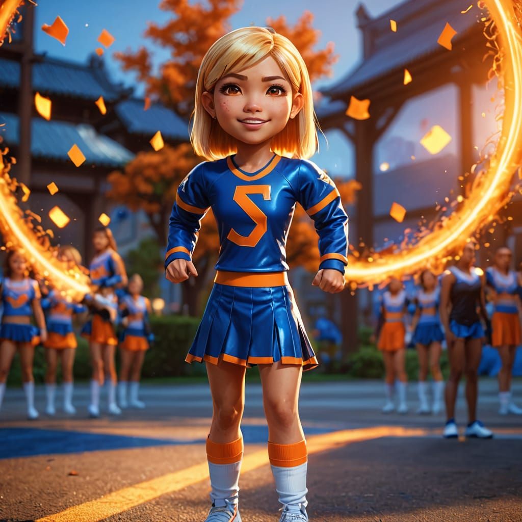 Buffy Cosplay: Fantasy Art in Cheerleading Uniform