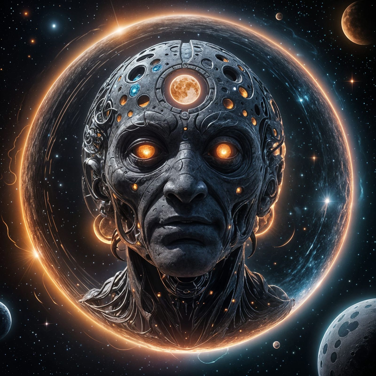 Celestial Eclipse: Moon's Metamorphic Cycle