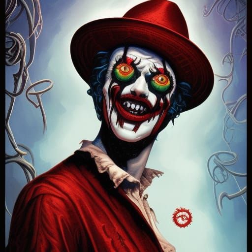 High Gothic Eldritch Horror Clown Portrait