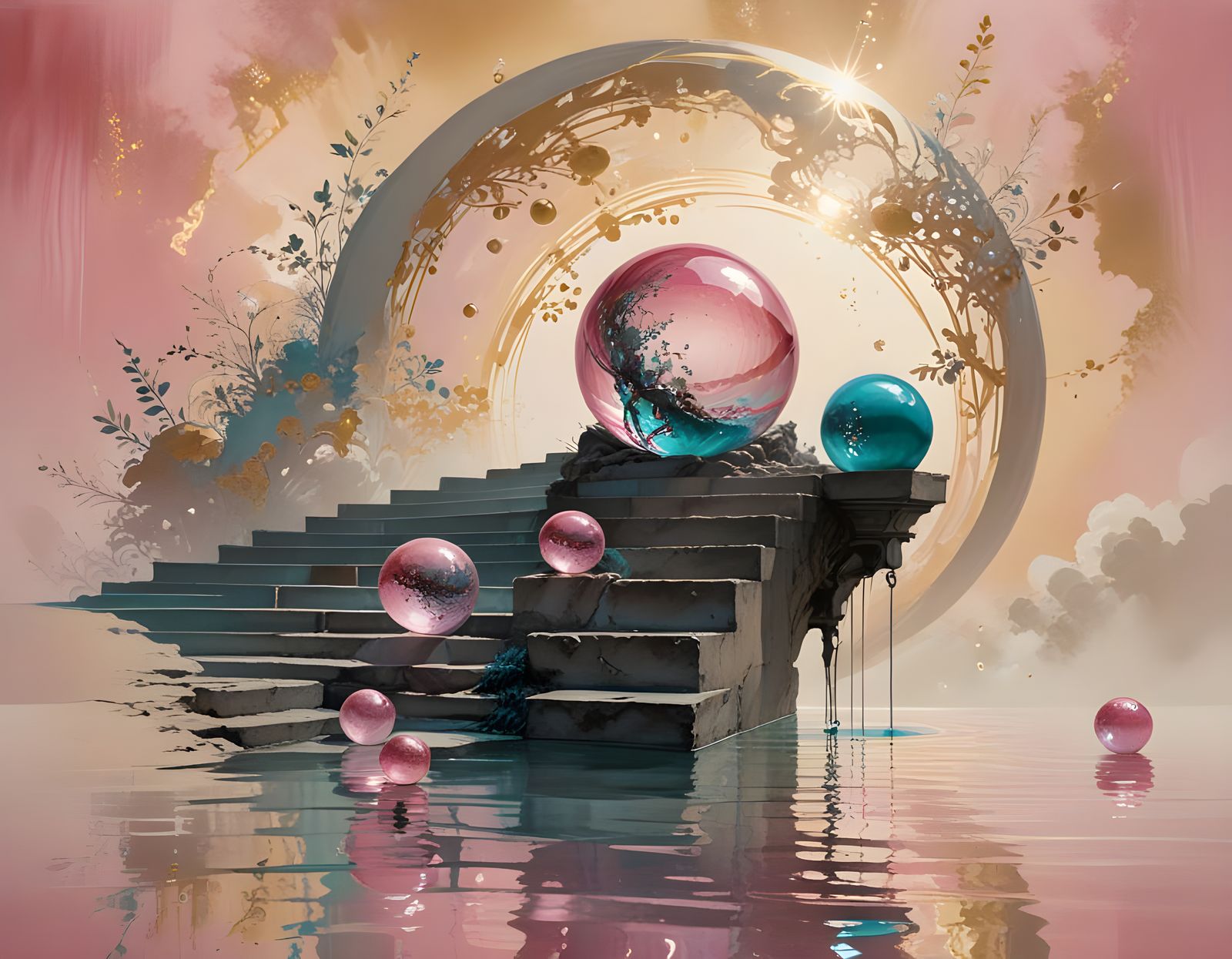 Golden Spheres and Staircase to Sky, Shadow-Light Effect