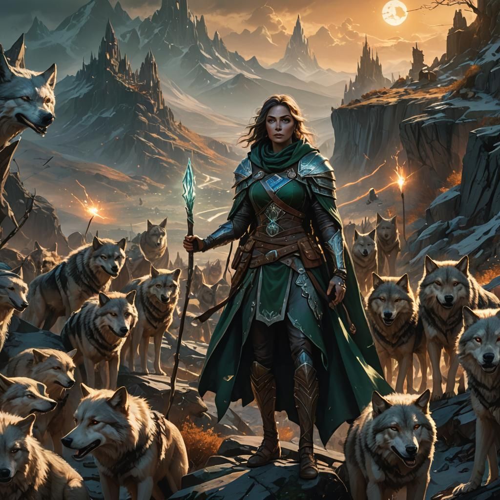 Shardmind Sorceress Overlooking Cair Andros in Matte Paintin...