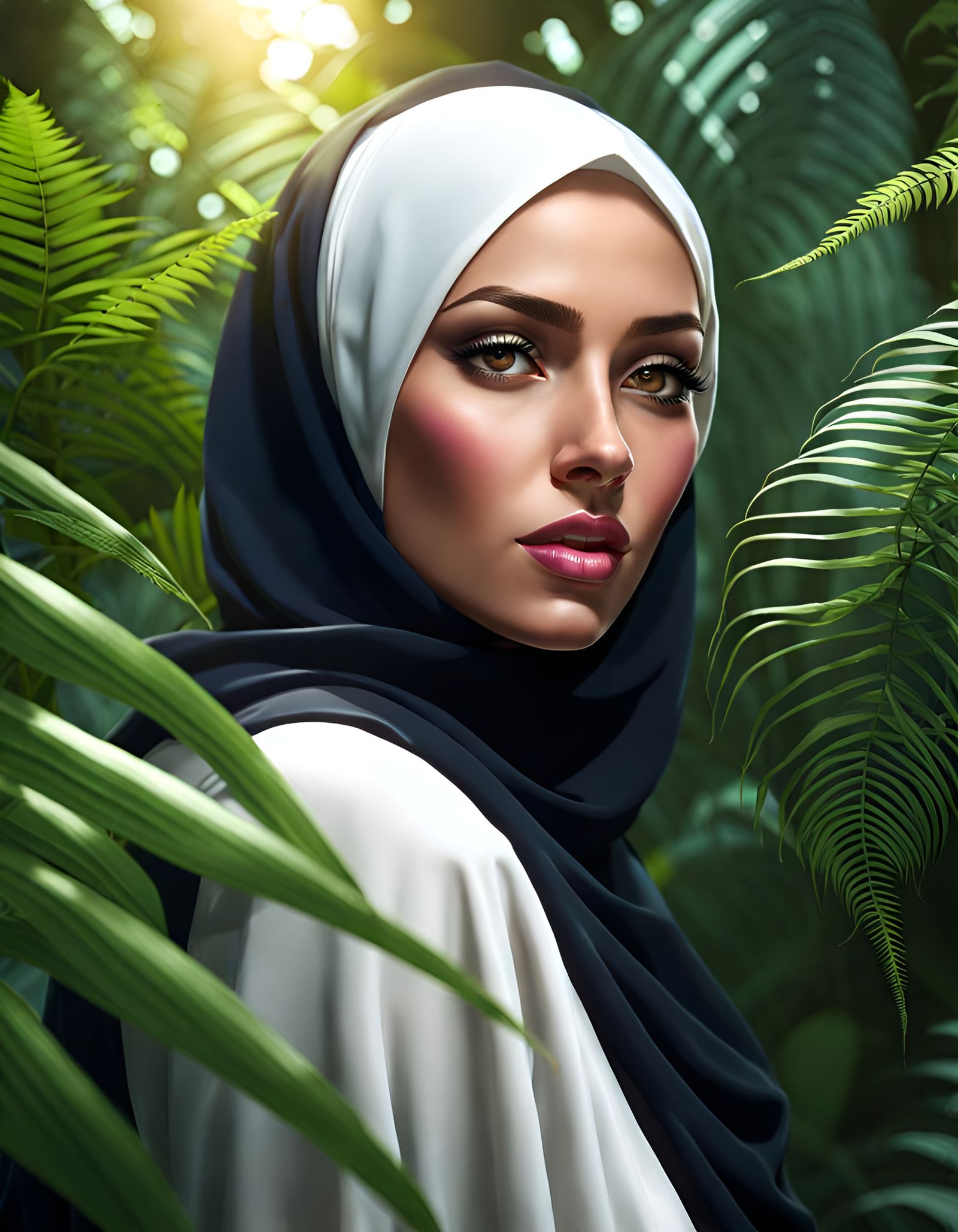 Tropical Forest Explorer in Digital Art Style