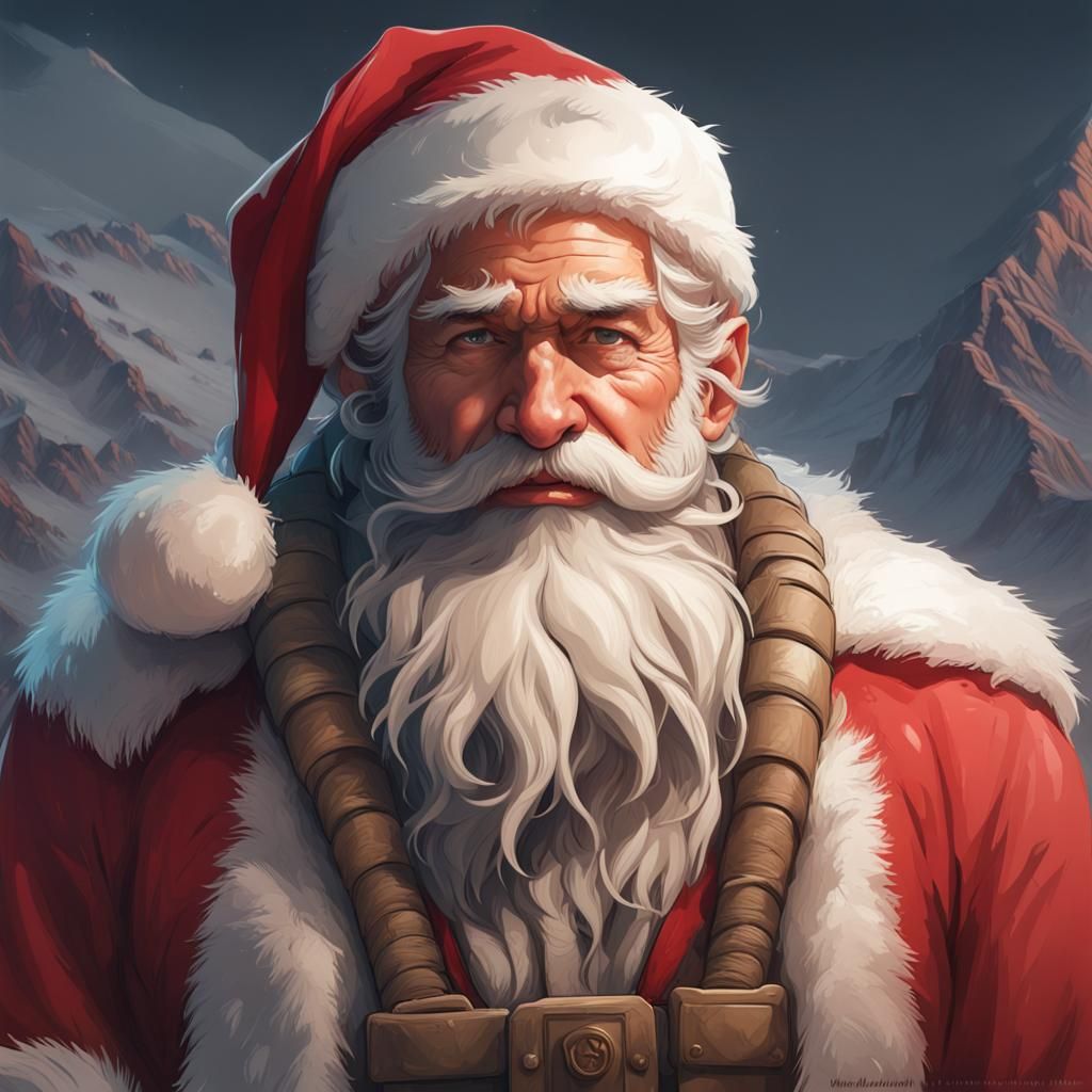 Santa Claus in Afghanistan: Hyperdetailed Portrait