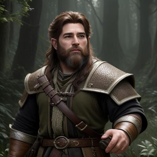 Hyperrealistic Halfling Druid Portrait in Dynamic Light