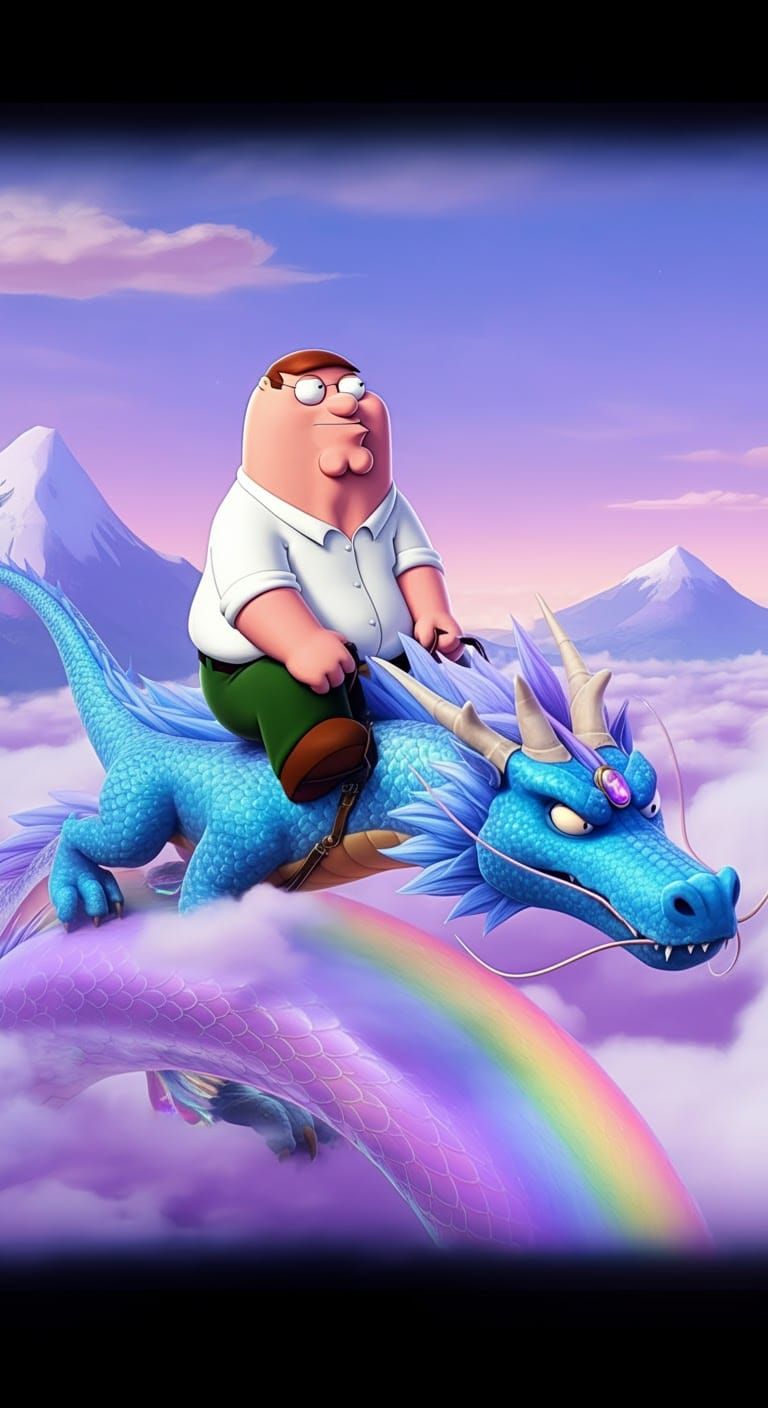 Peter Griffin Rides a Dragon: Pixar-Style 3D Animation