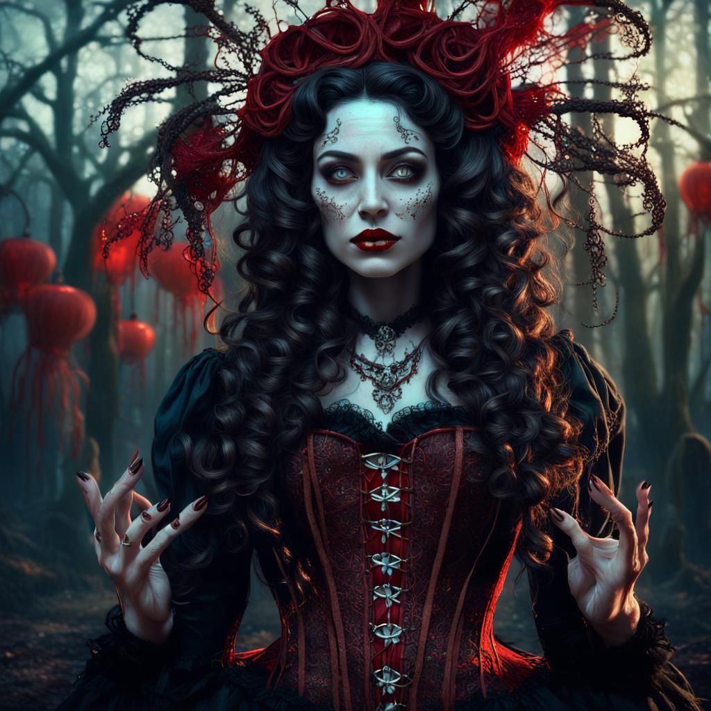 Cajun Bayou Witch Summoning Ghosts: Fantasy Concept Art