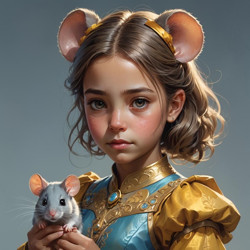 Girl with Mouse: Concept Art Portrait