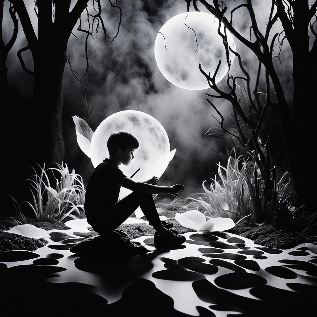 Eerie Solarized Photogram of Objects on Photosensitive Paper