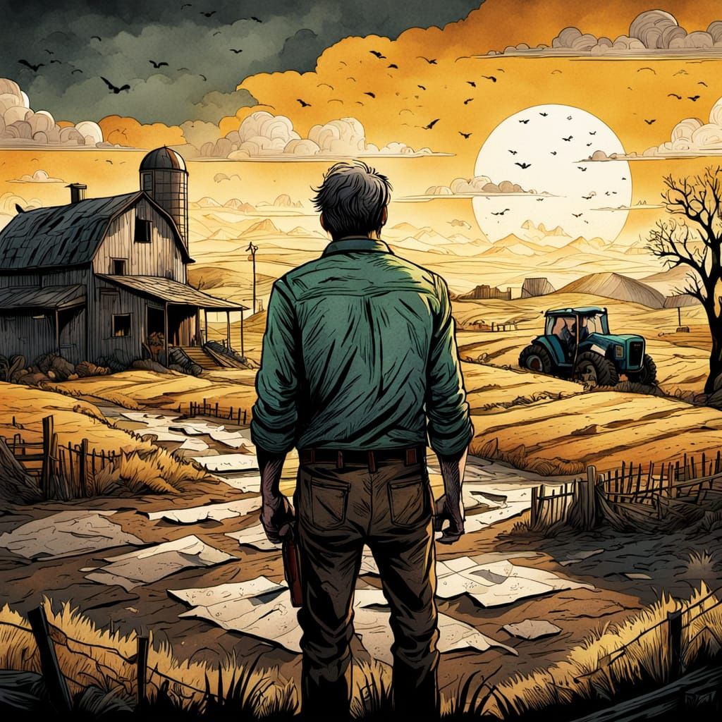 Dystopian Wasteland Revealed in Ink and Watercolor