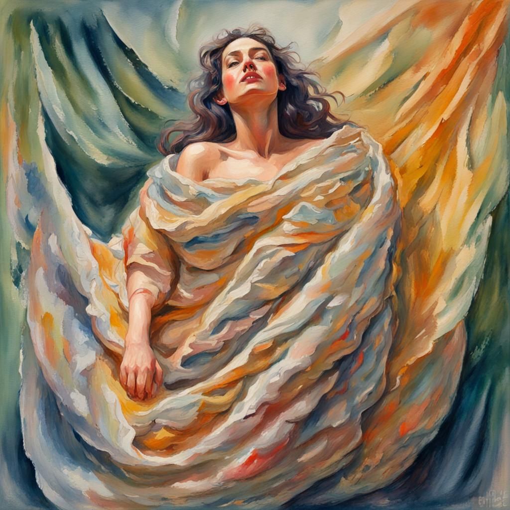 Emerging Woman: Gouache and Watercolor Impressionist Paintin...