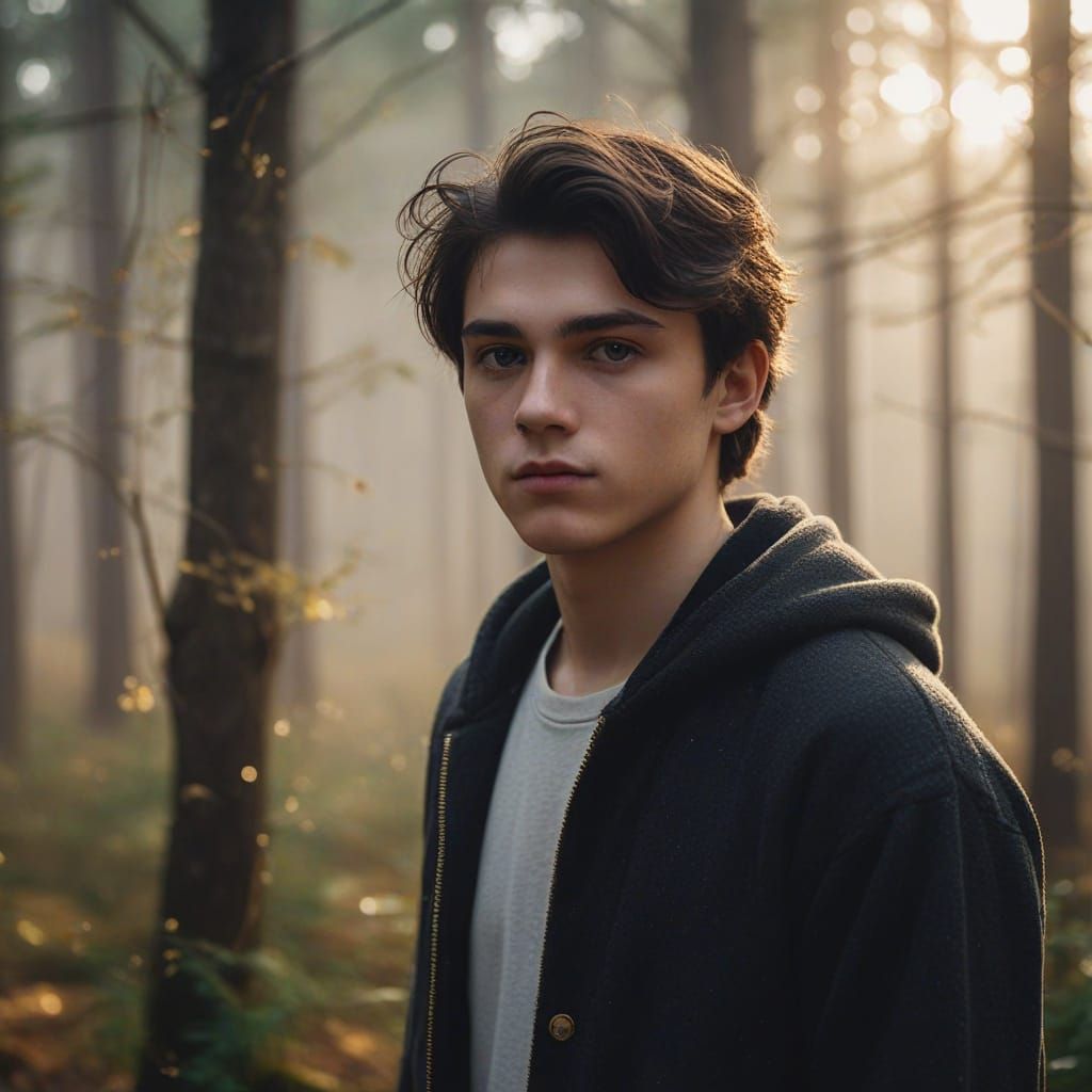 Ethereal Young Man in Dark Academia Aesthetic