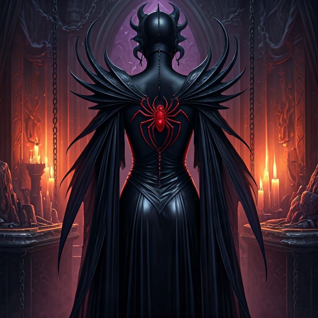 Priestess Robe of Lolth on Mannequin
