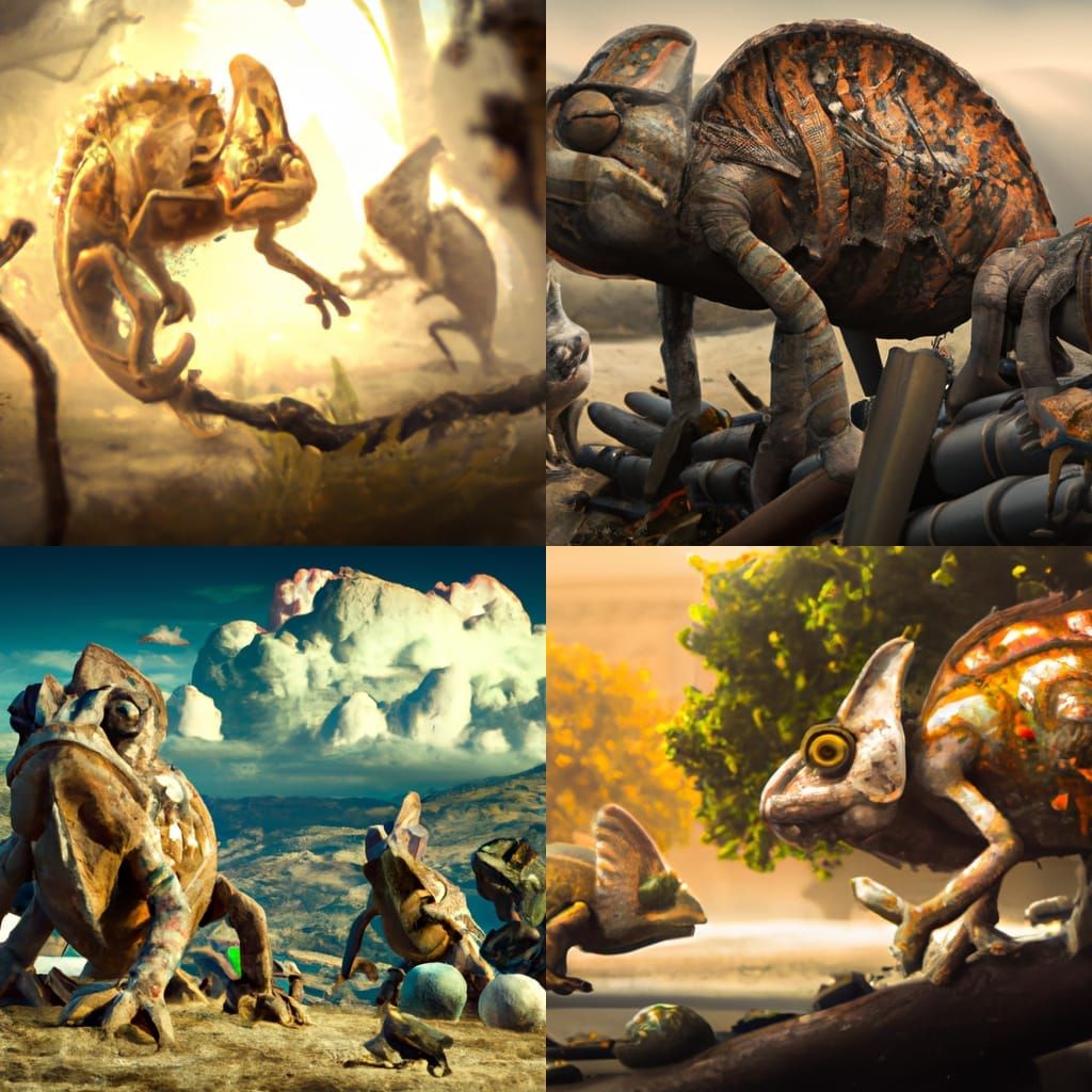 Epic War Chameleons in Digital Matte Painting