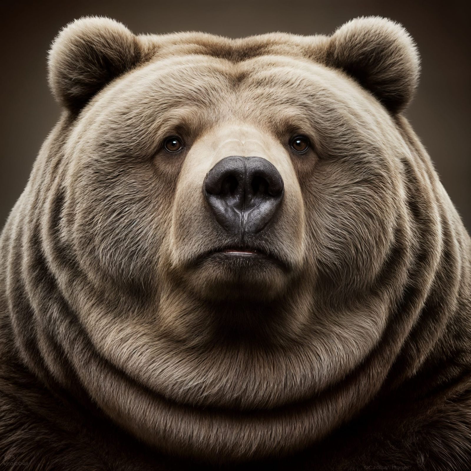 Grizzly Bear Portrait: Sarcastic Sophistication in Studio