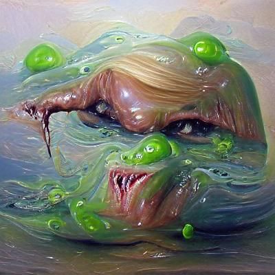 Angry Slime Woman: Oil Painting by Gurney
