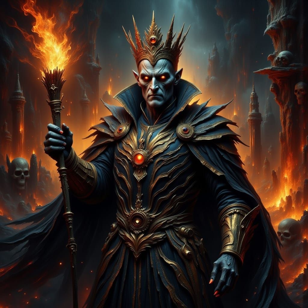 Evil Emperor in Black Uniform with Gold Accents