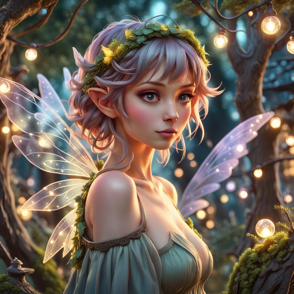 Magical Fairy Village in Anime Style