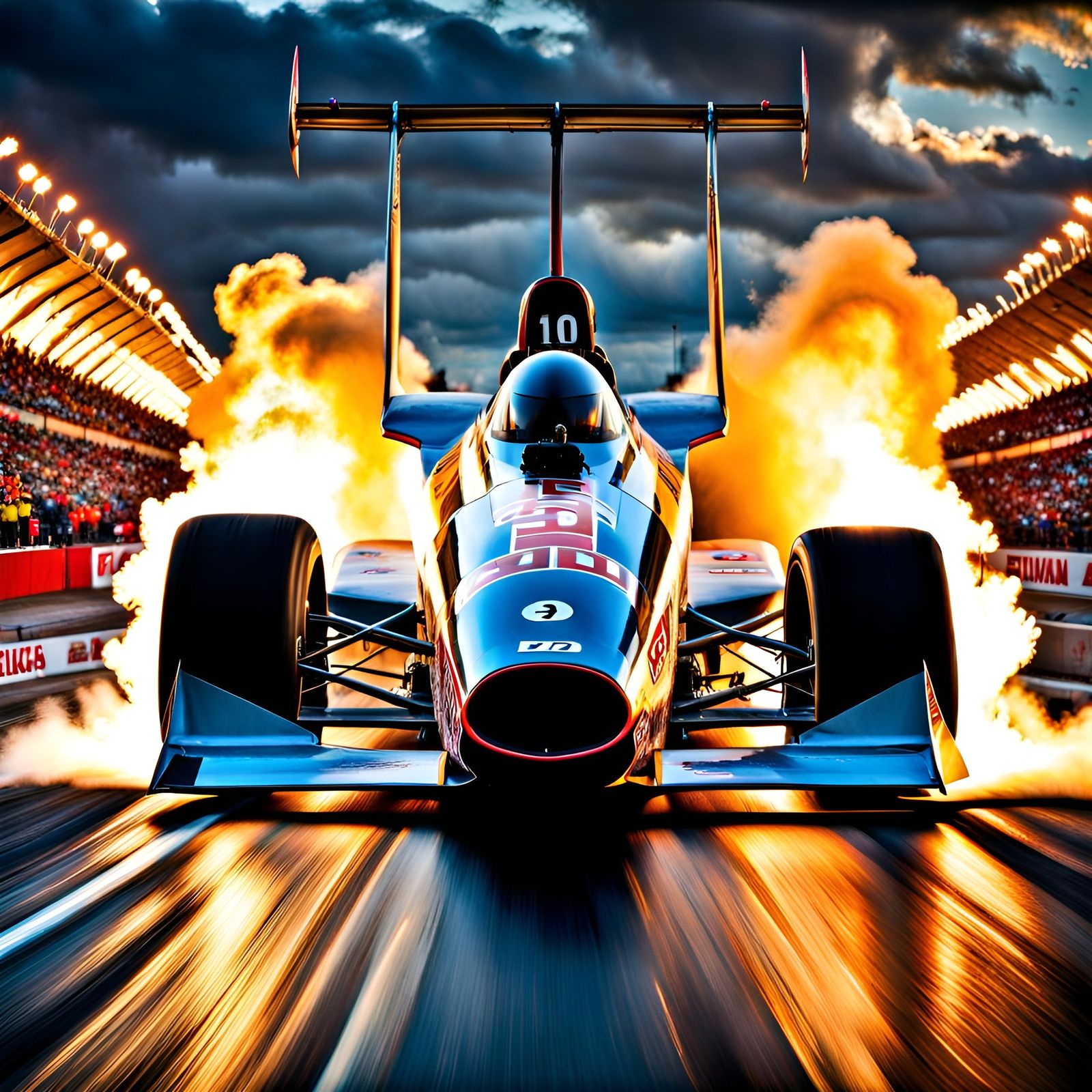 High Octane Top Fuel Dragster Race Photo