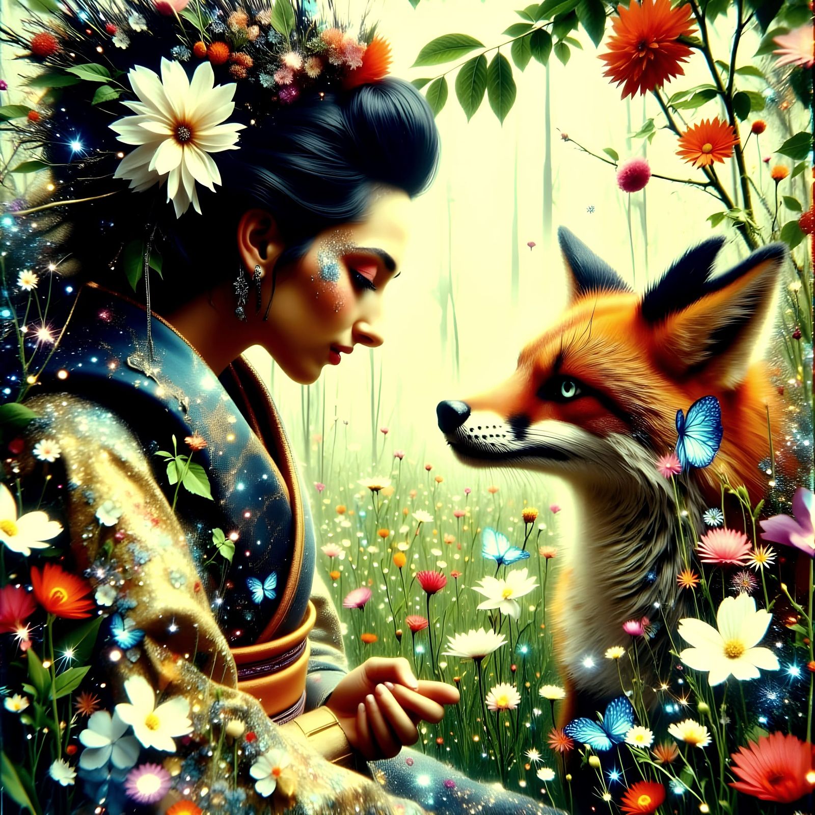 Intricately Detailed Watercolour Masterpiece of a Geisha and...