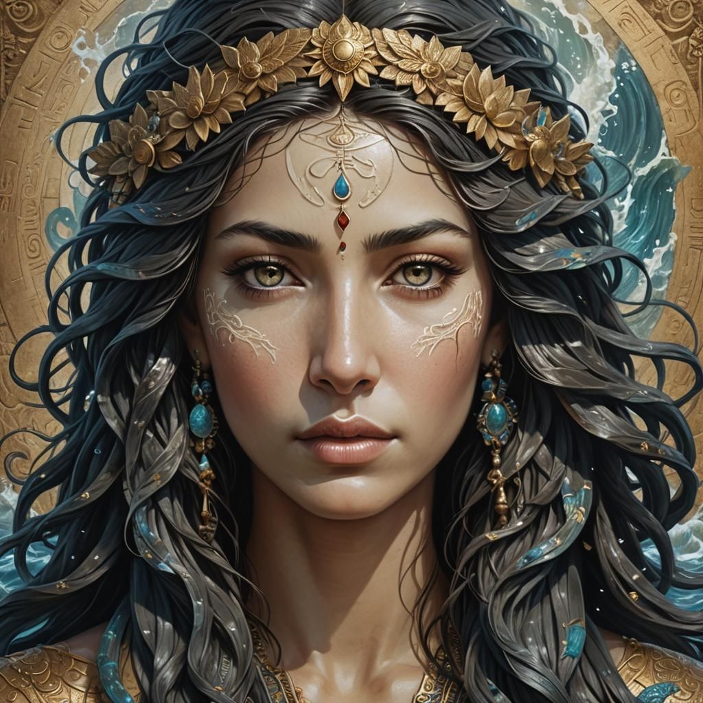 Nammu, Sumerian Goddess of Creation, in Digital Art