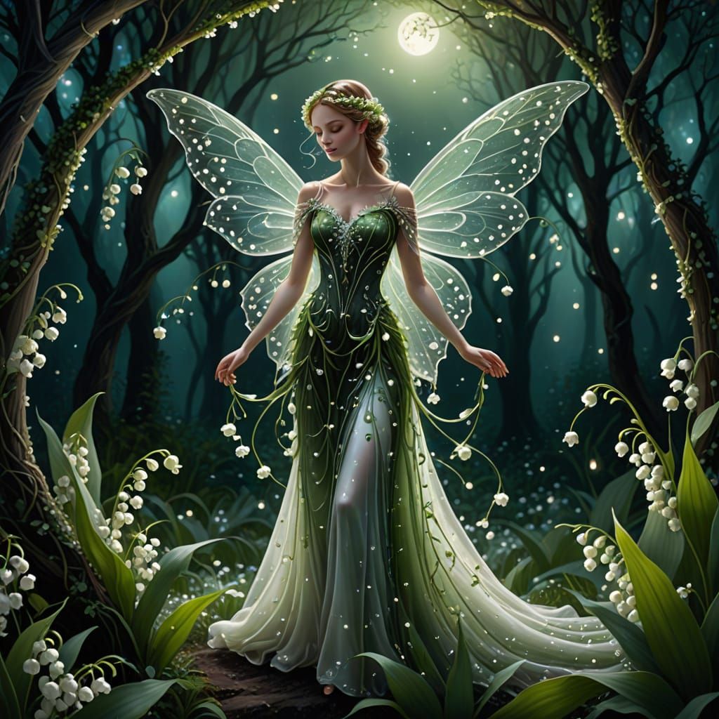 Luminous Fairy in Moonlit Glade