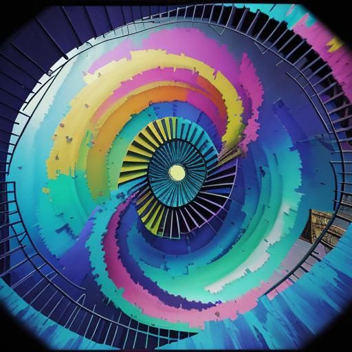 Surreal Stairway to Heaven with Melting Architecture and Dre...