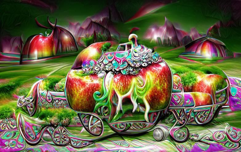 Psychedelic Fantasy: An Apple Carriage