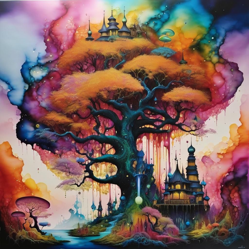 Surreal Alcohol Ink Menagerie in Ultra Detail