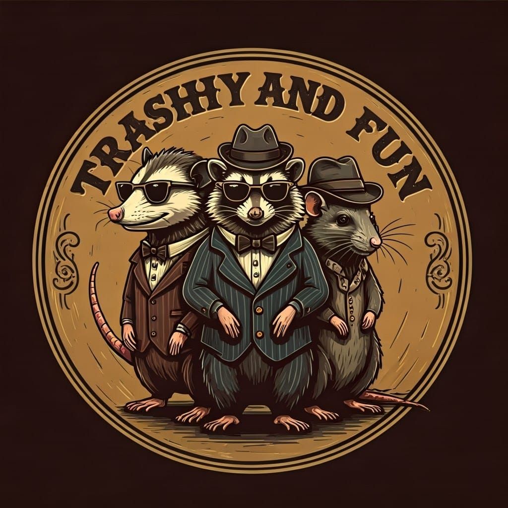 Woodcut Whimsy: Debonair Opossum and Friends