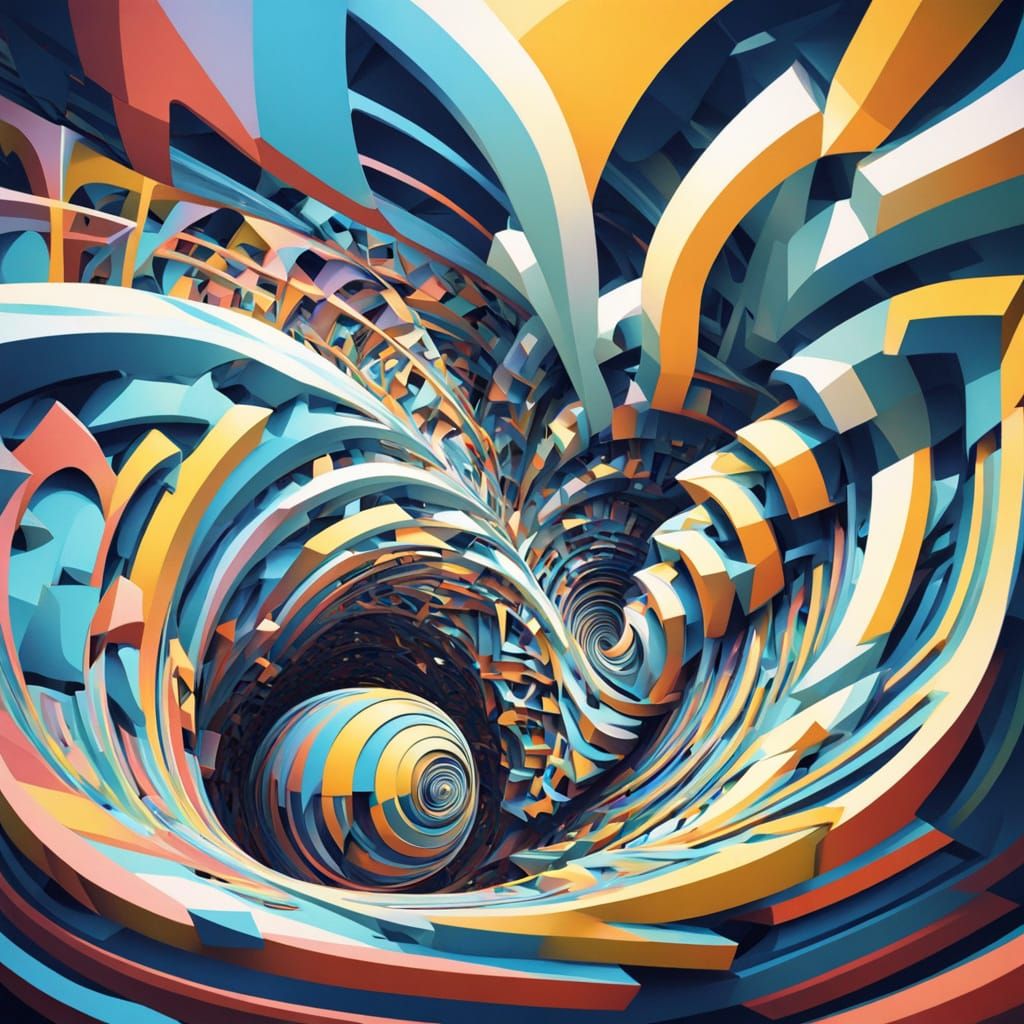 Surrealistic Sculpture in Vibrant, Dreamlike Colors