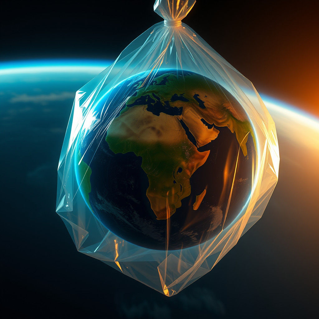 Earth in Plastic Bag: A Cinematic Matte Painting