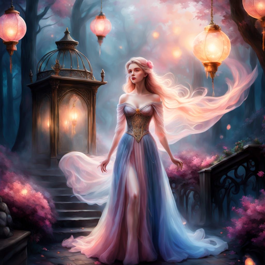 Mystical Tree in Ethereal, Glowing Forest