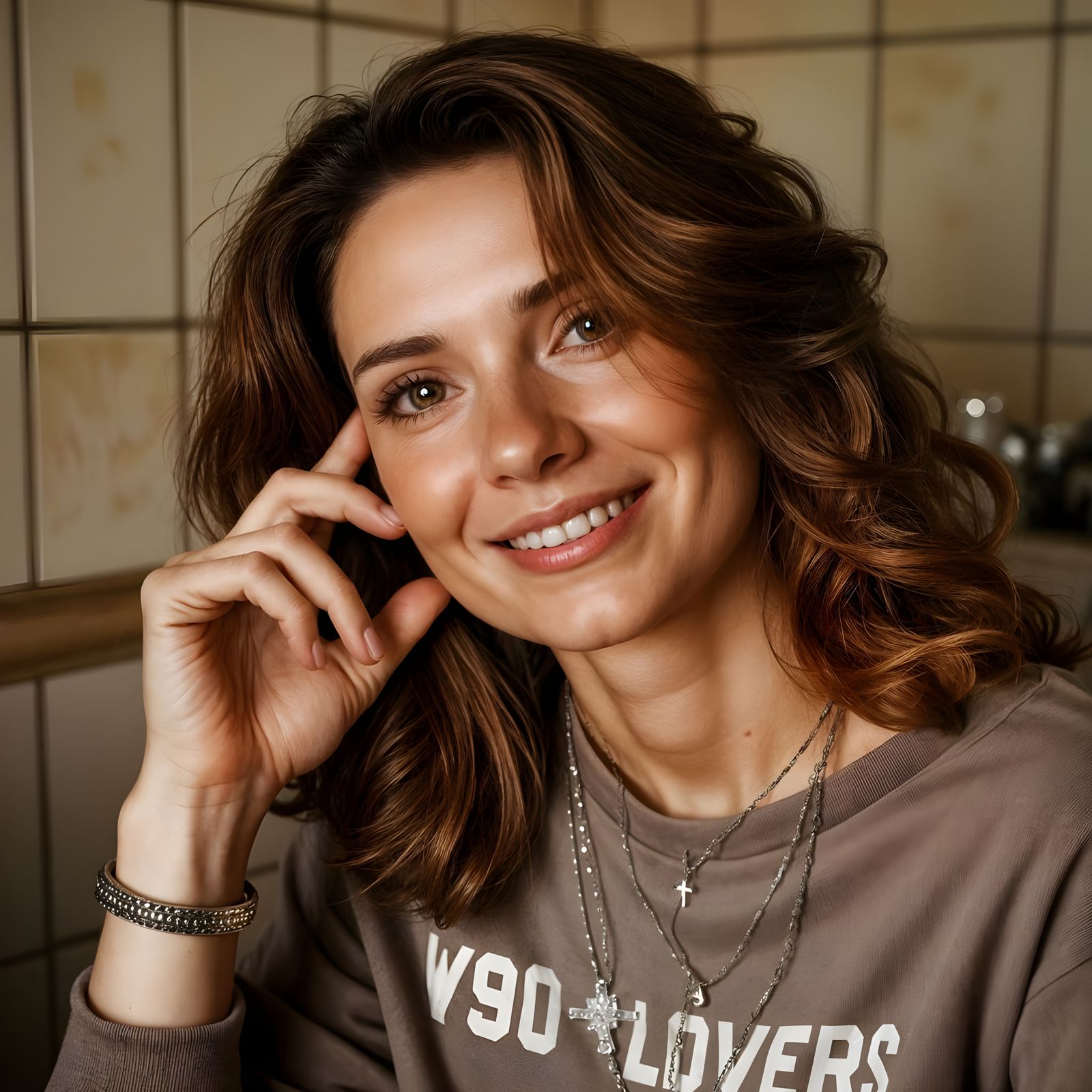 Midnight Retro Woman in Casual Elegance