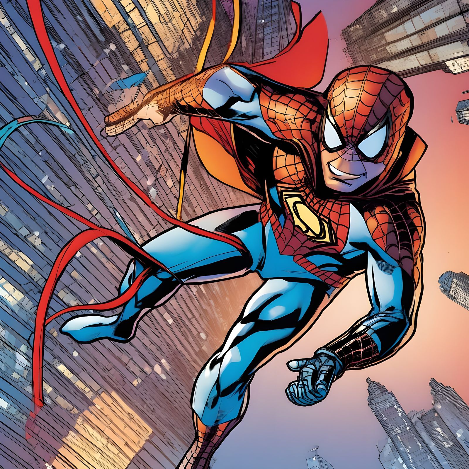 Superheroes Dance in a Vibrant Metropolis