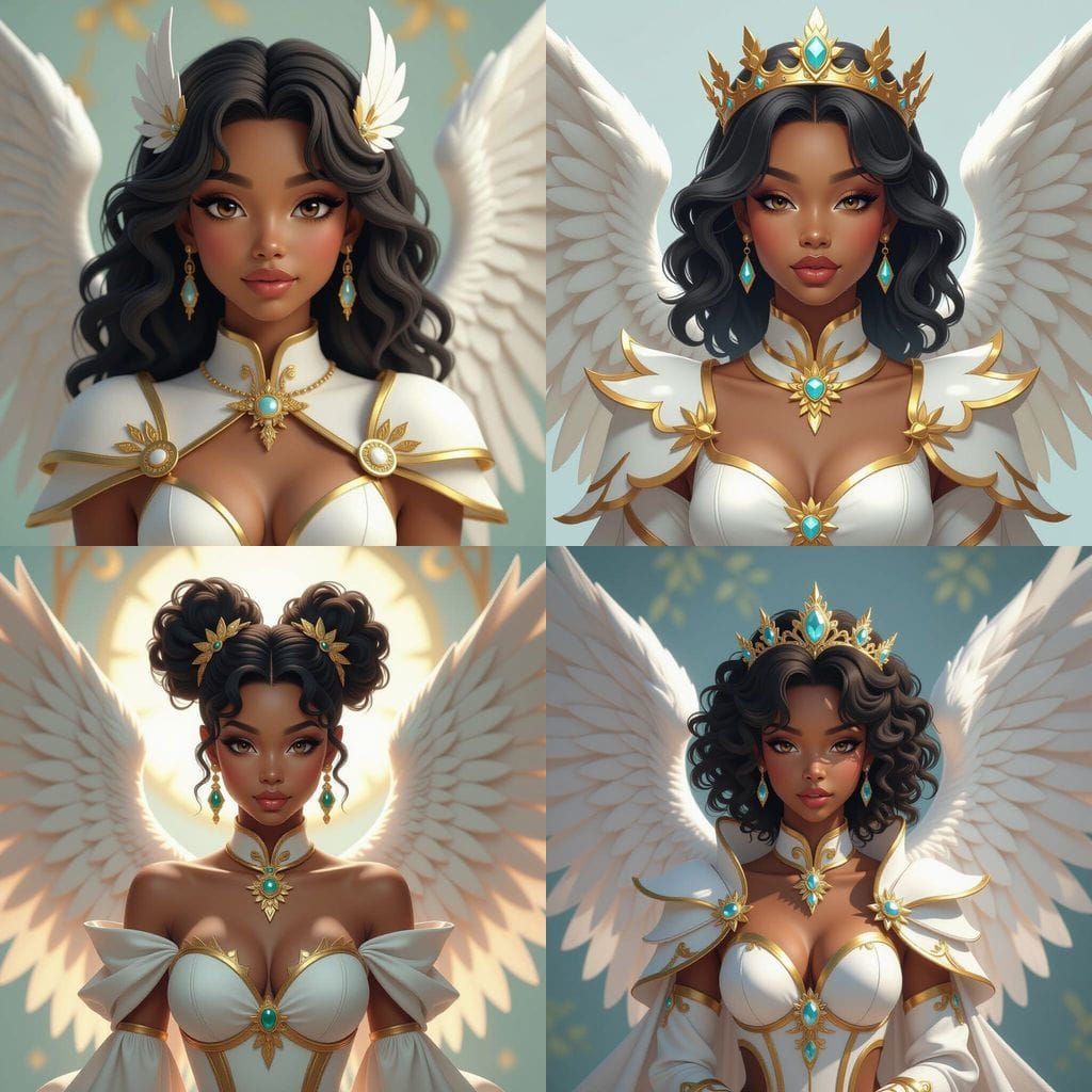 African American Seraphim Angel in Kingdom Hearts Attire