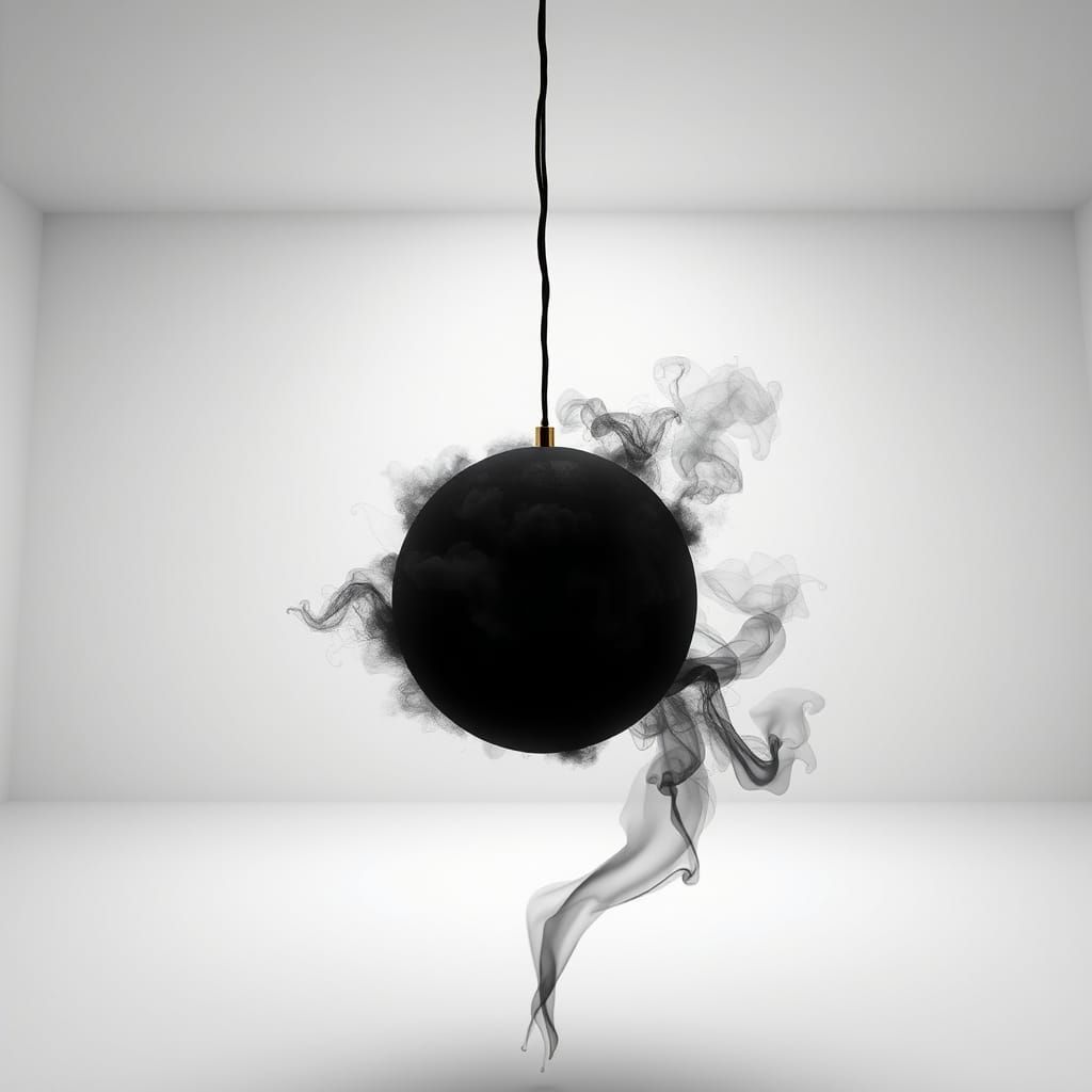 Hematite Sphere Pendulum with Black Electricity, Hyperrealis...