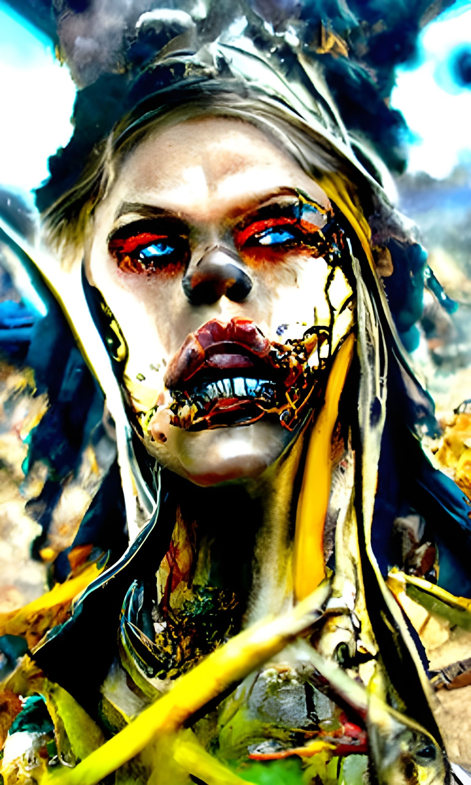 Stunning Zombie Goddess in Hyper-Detailed Digital Art